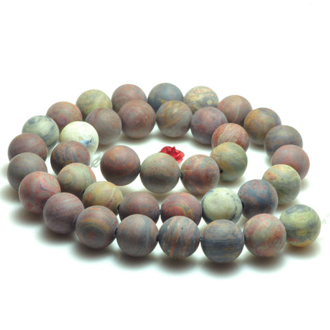 Rainbow Jasper natural stone matte loose round beads wholesale gemstone 15'' full strand