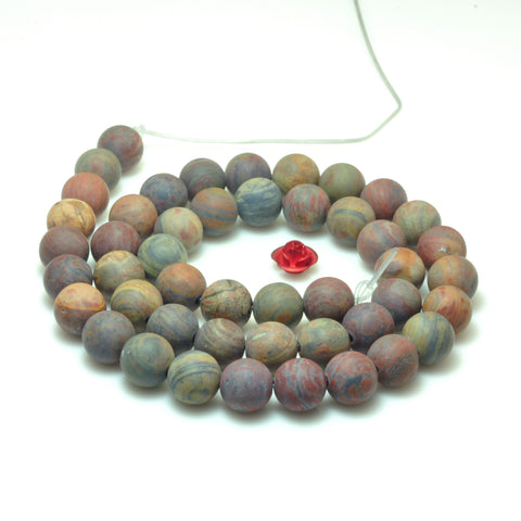 Rainbow Jasper natural stone matte loose round beads wholesale gemstone 15'' full strand