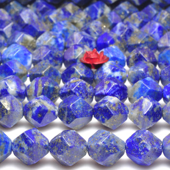 YesBeads natural Lapis Lazuli star cut faceted nugget beads wholesale loose gemstones jewelry making