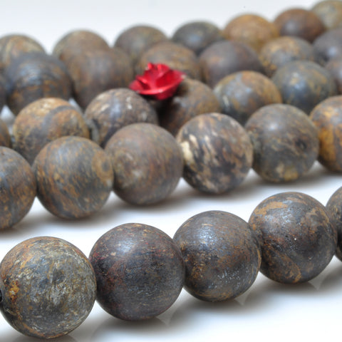 YesBeads Bronzite stone matte round loose beads gemstone wholesale Jewelry