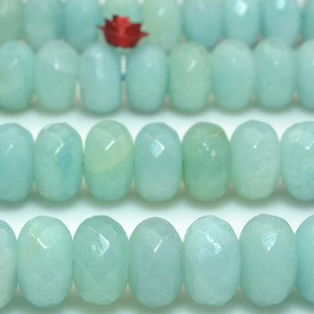 Natural Amazonite faceted rondelle beads wholesale gemstone jewelry making bracelet necklace diy