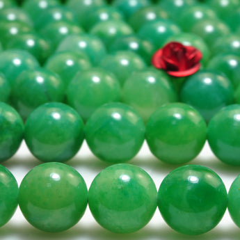 YesBeads natural green Verdite AAA grade gemstone smooth round beads 8mm 15"