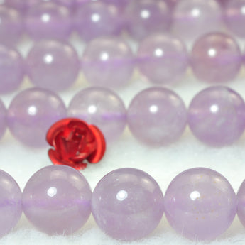 YesBeads Natural Brazil Purple Jade AA grade smooth round beads gemstone 15"