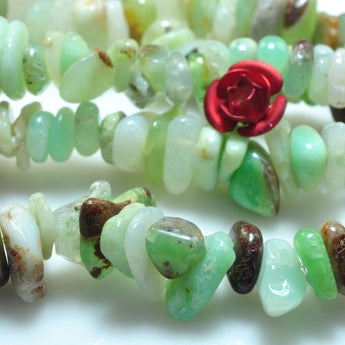 YesBeads natural chrysoprase smooth chip beads Australian jade gemstone 5-9mm 35"