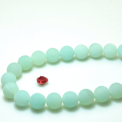 YesBeads natural Amazonite matte loose round beads wholesale gemstone jewelry 15"