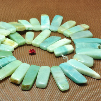 YesBeads natural Amazonite dagger gemstone smooth slabs slices beads gemstone 15"