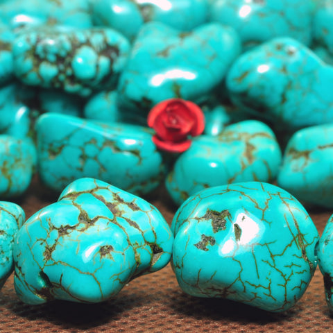 Turquoise smooth nugget loose chunks beads wholesale gemstone jewelry making bracelet necklace diy