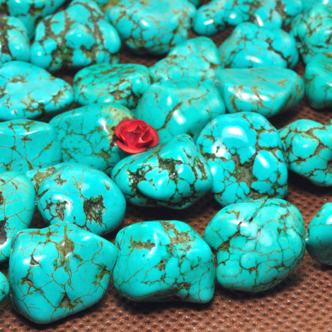 Turquoise smooth nugget loose chunks beads wholesale gemstone jewelry making bracelet necklace diy