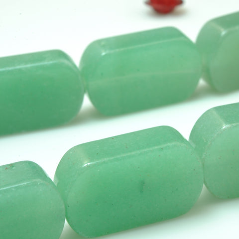 YesBeads Natural Green Aventurine smooth flat rectangle beads wholesale gemstone jewelry 15"