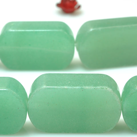 YesBeads Natural Green Aventurine smooth flat rectangle beads wholesale gemstone jewelry 15"