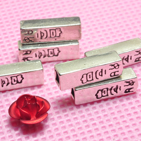 YesBeads 925 Sterling silver carve smooth rectangle tube spacer connector beads findings wholesale