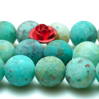 Natural  green Chrysocolla matte round loose beads gemstone wholesale bracelet necklace diy