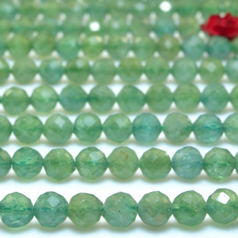 Natural Green Chrome Diopside faceted round loose beads wholesale gemstone jewelry making 15"