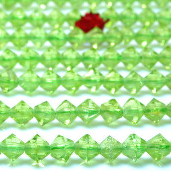 YesBeads Natural Green Peridot faceted disc rondelle beads gemstone wholesale jewelry making 15"