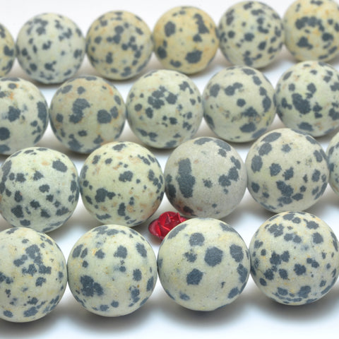 Natural Dalmatian Jasper matte round beads wholesale gemstone jewelry making bracelet necklace diy