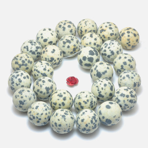 Natural Dalmatian Jasper matte round beads wholesale gemstone jewelry making bracelet necklace diy