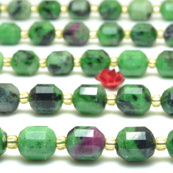 YesBeads Natural Ruby Zoisite faceted double terminated point beads wholesale jewelry  making 15"