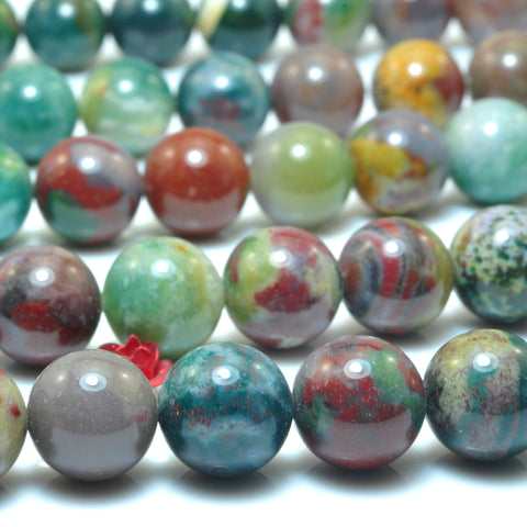 YesBeads Natural Ocean Jade smooth round beads wholesale gemstone jewelry making 15"