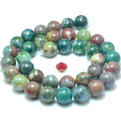 YesBeads Natural Ocean Jade smooth round beads wholesale gemstone jewelry making 15"