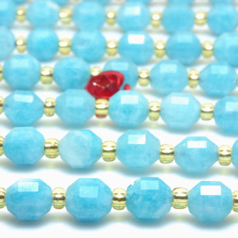 Malaysia Blue Jade faceted double terminated point beads wholesale gemstone jewelry making