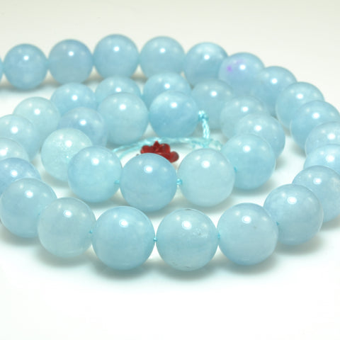 YesBeads Malaysia Jade smooth round loose beads blue jade gemstone wholesale jewelry making 15"