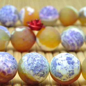 37 pcs of Dyed  Rainbow Agate matte round beads in 10mm