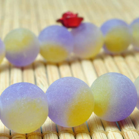 37 pcs of Rainbow Jade matte Round beads in 10mm