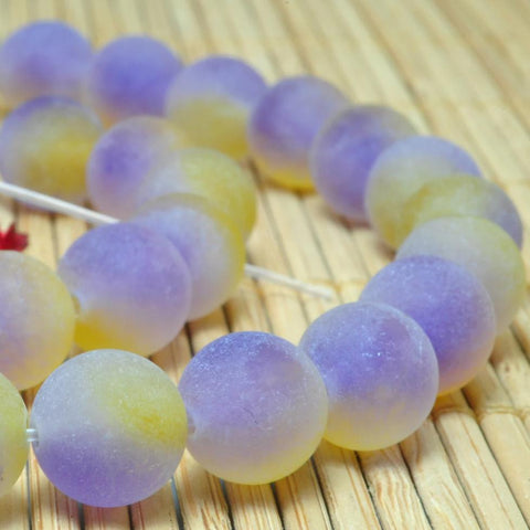 37 pcs of Rainbow Jade matte Round beads in 10mm