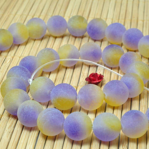 37 pcs of Rainbow Jade matte Round beads in 10mm