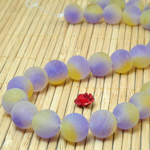 37 pcs of Rainbow Jade matte Round beads in 10mm