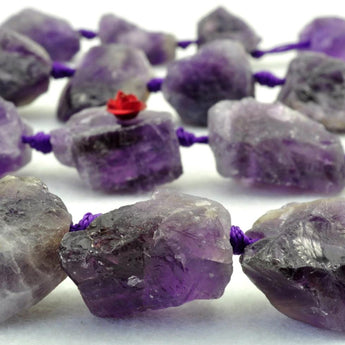 YesBeads 15.5 inches  Amethyst Rough Nugget Chunks  beads in 16x22mm~18x30mm