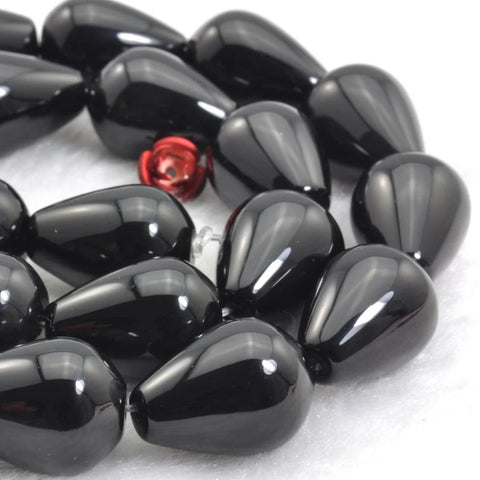 Black Onyx smooth teardrop beads wholesale gemstone jewelry making bracelet necklace diy