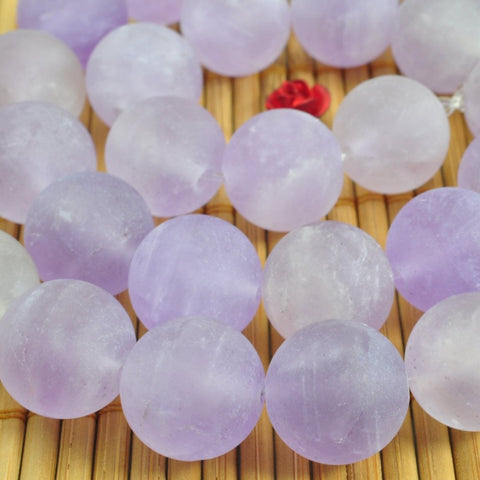 31 pcs of Natural Amethyst matte round beads in 12mm