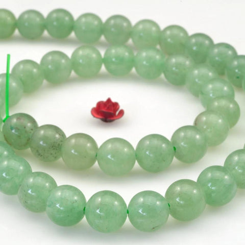 47 pcs of  Natural Green Aventurine smooth round  beads in 8mm