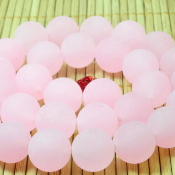 47 pcs of Pink Jade matte round beads in 8mm