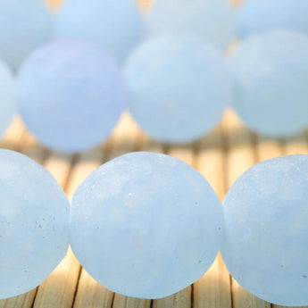 YesBeads 32 pcs of Natural Dyed Blue Jade matte round beads in 12mm